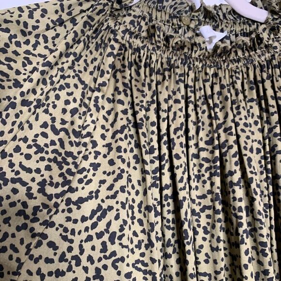 H&M Leopard Print Satin Green Blouse - Picture 4 of 10